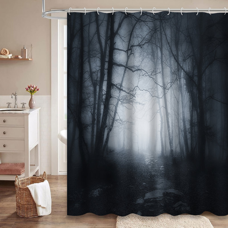 Rideau de douche foncé avec 12 crochets, L 72 po x l 84 po
