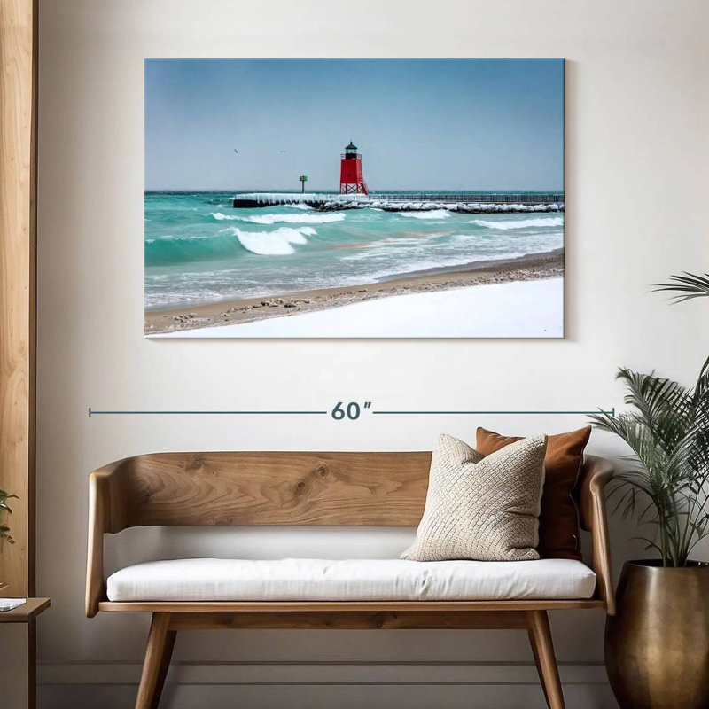 Vue du phare de Charlevoix, H 32 po x l 48 po
