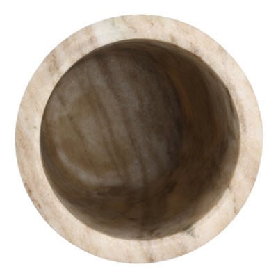 Modern Cylinder Marble Wine Cooler with Stand for Home Bar Accessories - Contemporary Cocktail Bar Tool Set for Kitchen Counter - 8", Gray