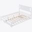 Lit plateforme double avec lit gigogne réglable, blanc-1495028308