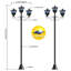 Lampadaire solaire 72 po à 72 lumières pour l'extérieur, rétro-éclairage à DEL avec capteur Dusk To Dawn