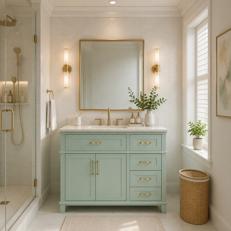 Meuble-lavabo de salle de bain de 91 cm (36 po) avec lavabo, armoire de rangement autoportante avec portes et tiroirs