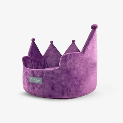  Lit pour chien et chat en peluche Crown Collection - mauve