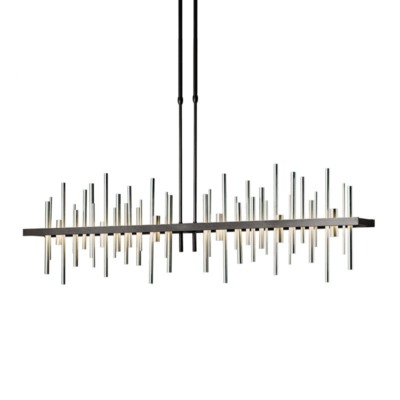 Cityscape 1 - Light Kitchen Island Linear LED Pendant, Sterling, Modern Brass