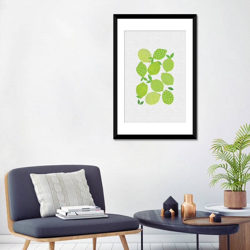 «Lime Crowd», impression sur toile, Papier d'art encadré noir, Blanc, H 24 po x l 16 po x P 1 po