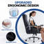 Fauteuil de direction ergonomique capitonné en similicuir à haut dossier-315330857-315330858