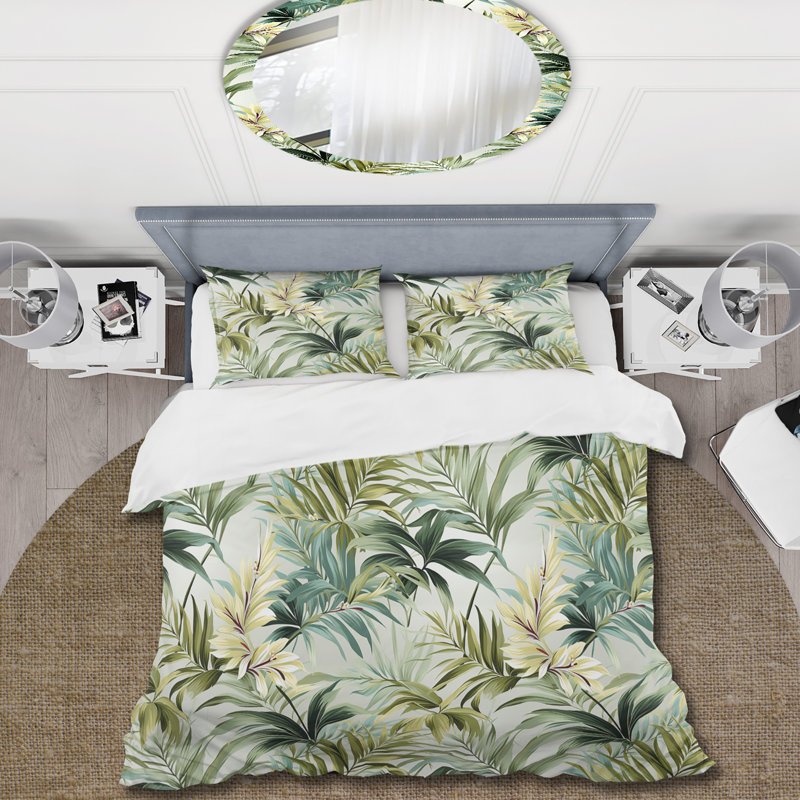 Ensemble de housse de couette motif tropical, Housse de couette pour très grand lit et 2 très