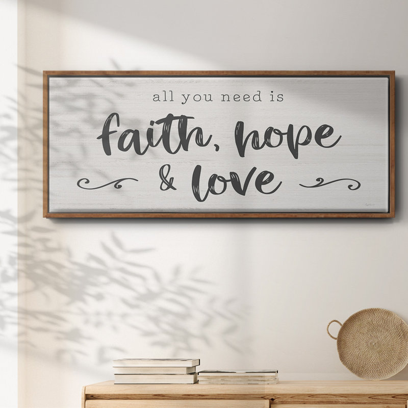 Faith Hope Love - toile encadrée, H 20 po x l 50 po