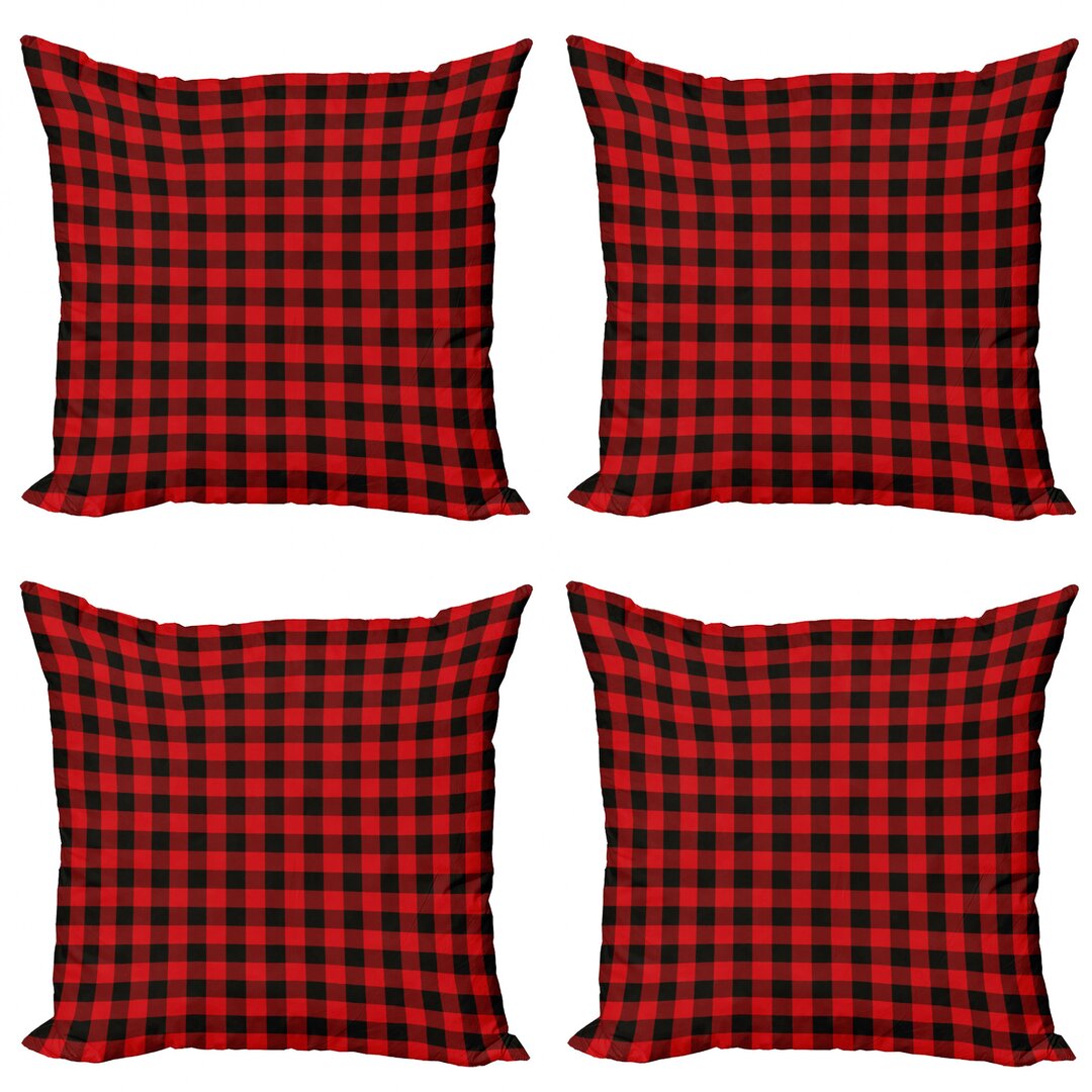 Dekokissen Kissenbezug, Retro Lumberjack Buffalo, Plaid, Orange Schwarz