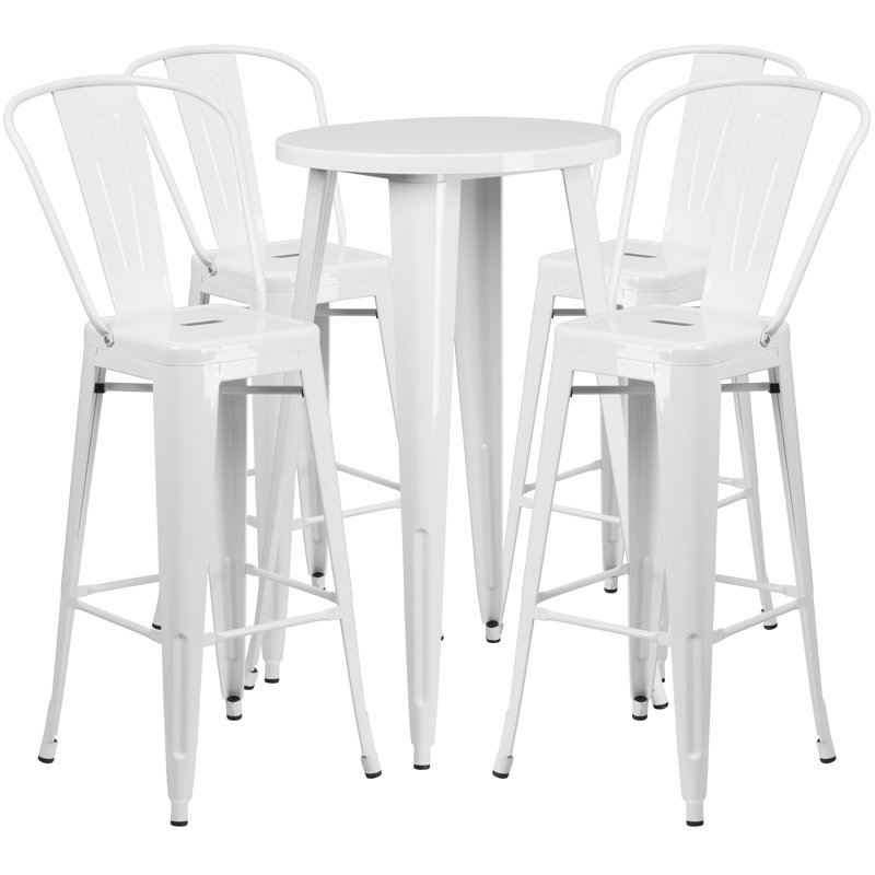 Ensemble de tables de bar Williamston, Blanc, H 41 po x l 24 po x L 24 po