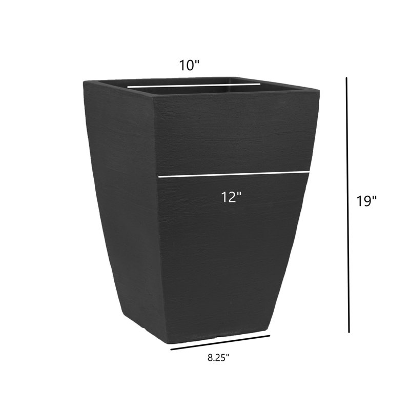 Briance Pot Planter, Black, 23" H x 16" W x 16" D