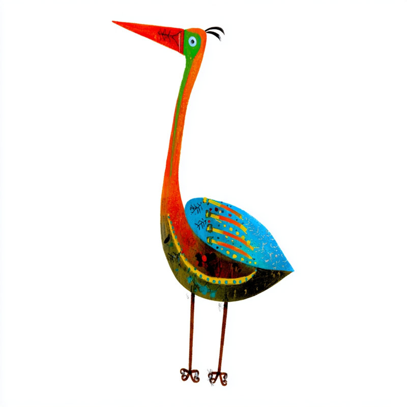 «Whimsical Wader», art mural sur toile tendue, 12 x 12