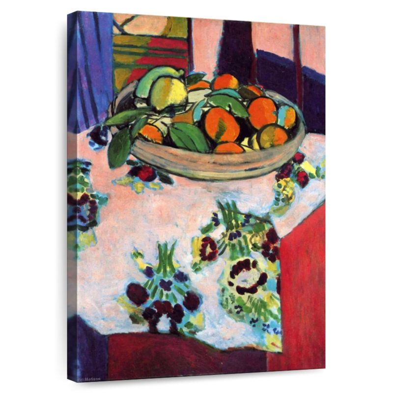 Yarlin Basket With Oranges, 12" H x 8" W