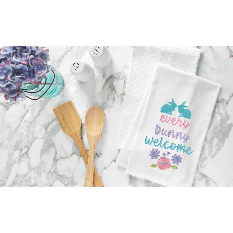 Serviette de bienvenue Every Bunny, Bleu / mauve / blanc Bienvenue à chaque lapin