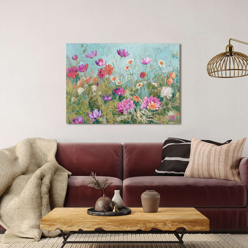 Floral Painting: Blooming Meadow by Nel Whatmore - Wrapped Canvas Print, 50cm H x 70cm W x 4cm D