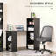 Bureau de bureau moderne avec tablettes de rangement à 6 niveaux, table d'écriture avec bibliothèque de 47 po