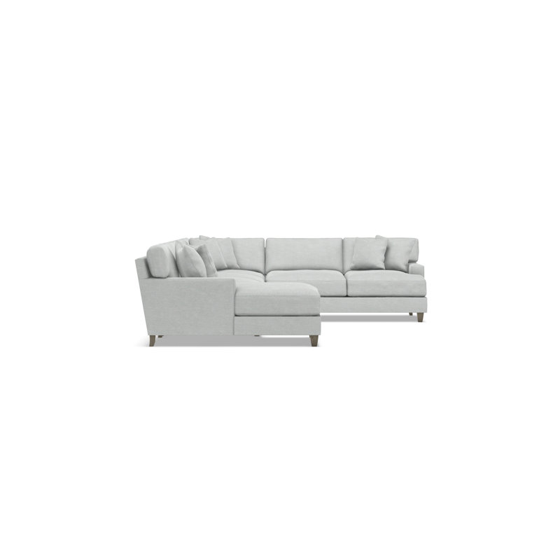 Bernhardt Mila 5-Piece Fabric Sectional, Left Hand Facing, Gray Polyester Blend, 33.5" H x 137" W x 107" D