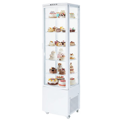 Vitrine réfrigérée, grande vitrine à pâtisserie de 9,8 pieds cubes / L78, réfrigérateur à gâteau commercial à 5 niveaux avec éclairage DEL, refroidissement TURBO, refroidissement à l'air sans givre, pour la boulangerie et la pâtisserie