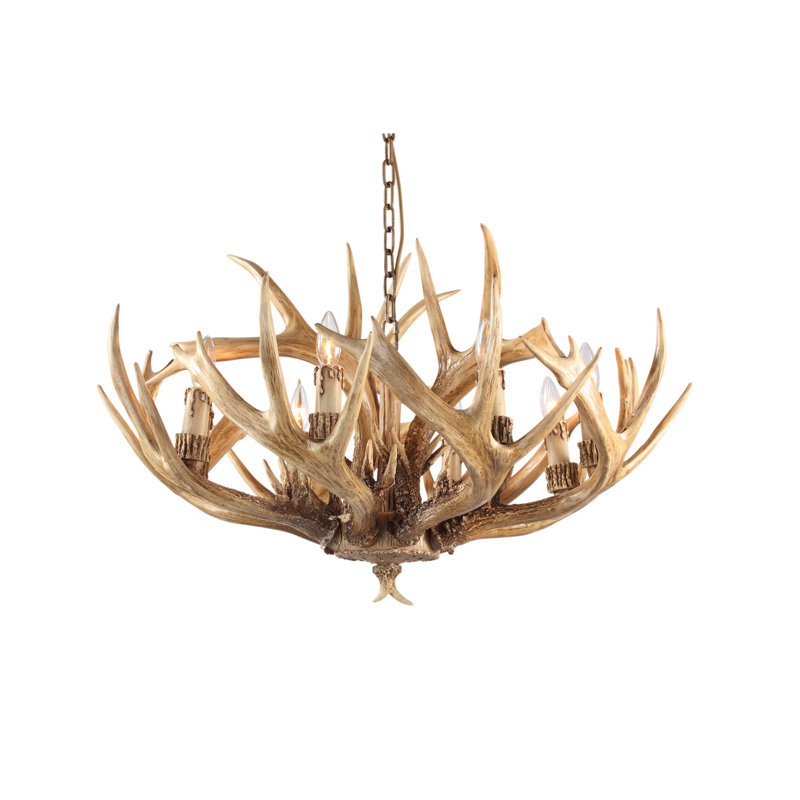 Lustre en bois 5 lumières Polen Eclectic, Naturel