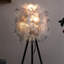 Lampe de table moderne en métal 20,5 po à abat-jour plume gris doux-910524019