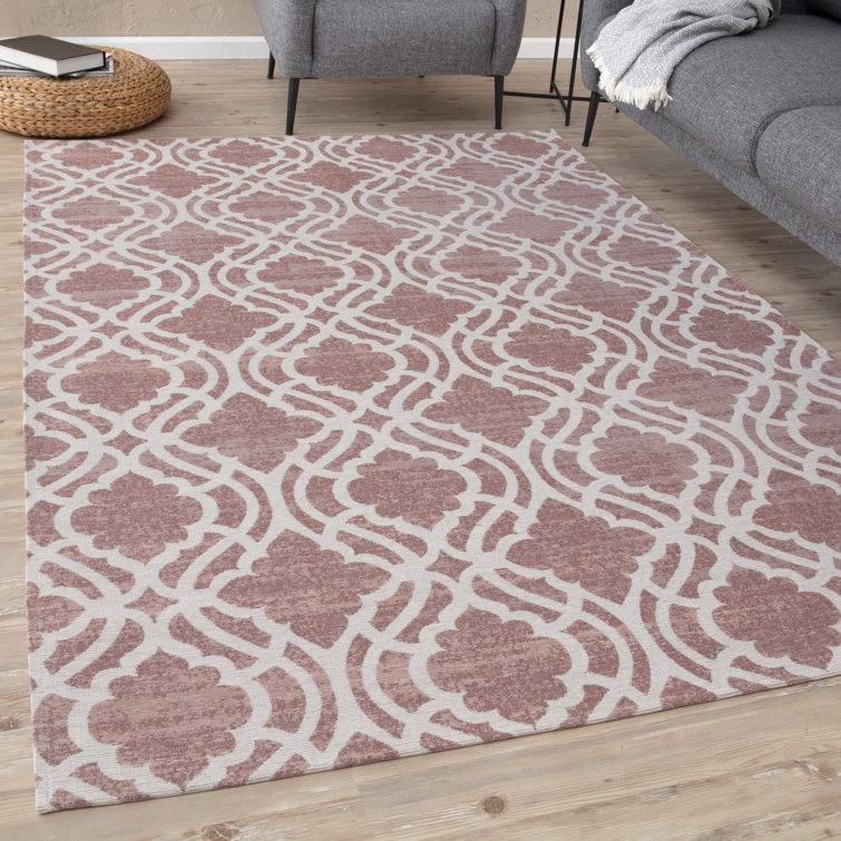 Carina Washable Rugs Trellis Design in Pink