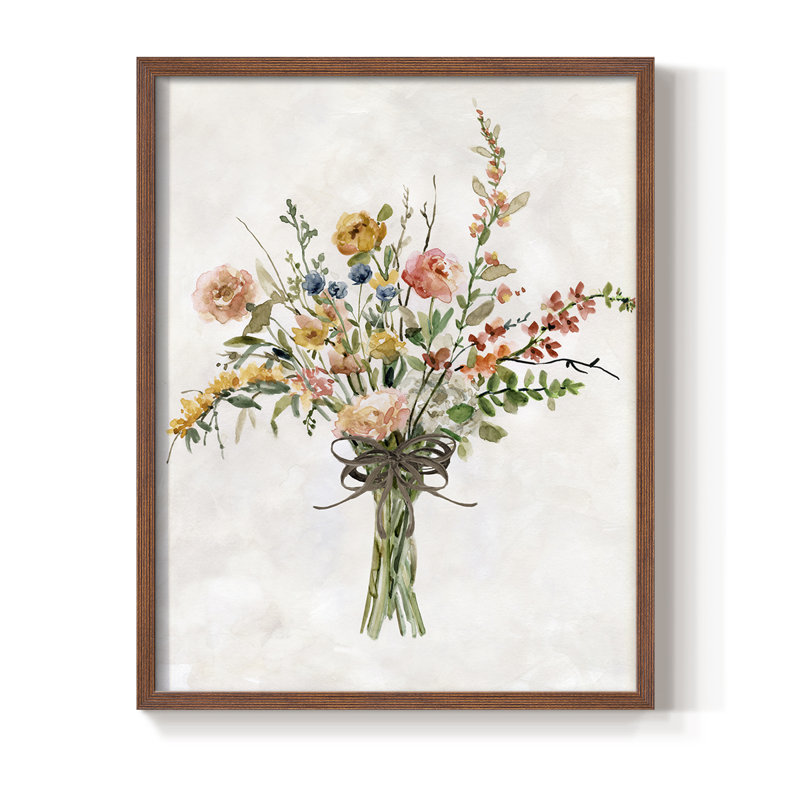 «Favorite Picks Bouquet I», reproduction encadrée - bois massif, H 21 po x l 17 po, Noyer
