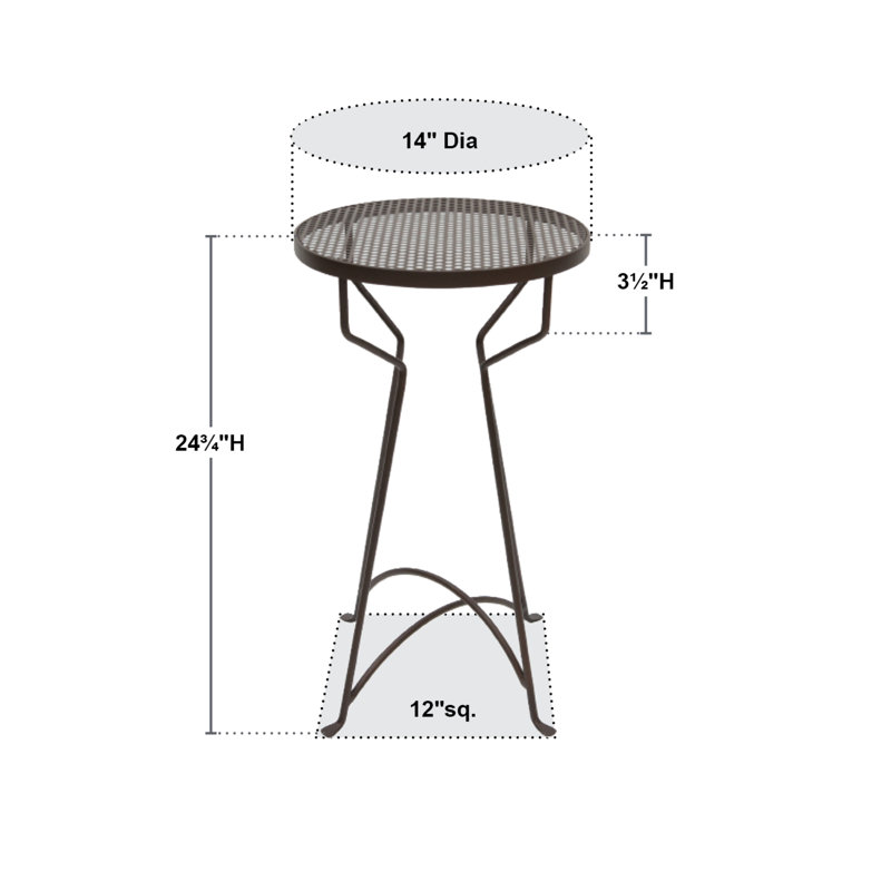 24" Roman Bronze Wrought Iron Capri Plant Stand