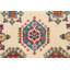 Tapis unique en laine noué à la main ivoire / rouge 3 pi 11 po x 5 pi 10 po New Age