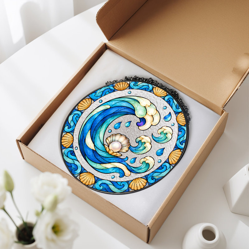 Art mural sur toile Blue Wave, H 7,8 po