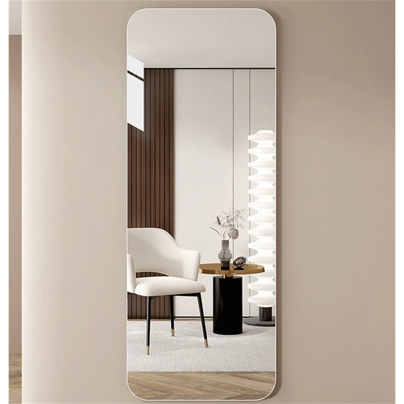 60"X 15"" Full Body Round Corner Mirror For Living Room Bedroom Cloakroom Wall Hanging With Hanging Hole High Quality 5Mm Silver Mirror  Explosion-Proof Glass