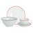 24 Piece Porcelain China Dinnerware Set - Service for 6