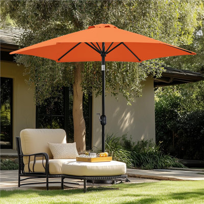 Bruton 108 " Patio Outdoor Market Umbrella with Crank Lift