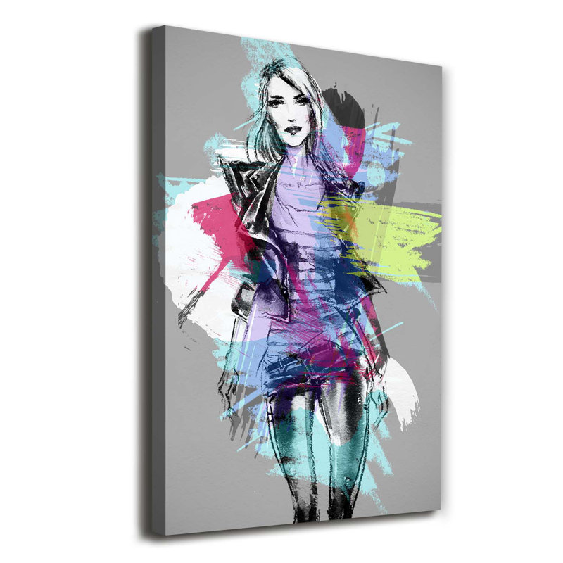 Abstraction Of A Woman - Wrapped Canvas Print