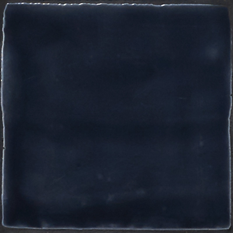 Maroc 5" x 5" Ceramic Zellige Look Glossy Wall Tile, Blue