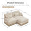 Canapé modulaire 69 po avec repose-pieds en chenille 69 po avec imprimé léopard - canapé modulaire moderne avec garniture à pampilles, assise profonde, dossier ergonomique, facile à assembler-129606625