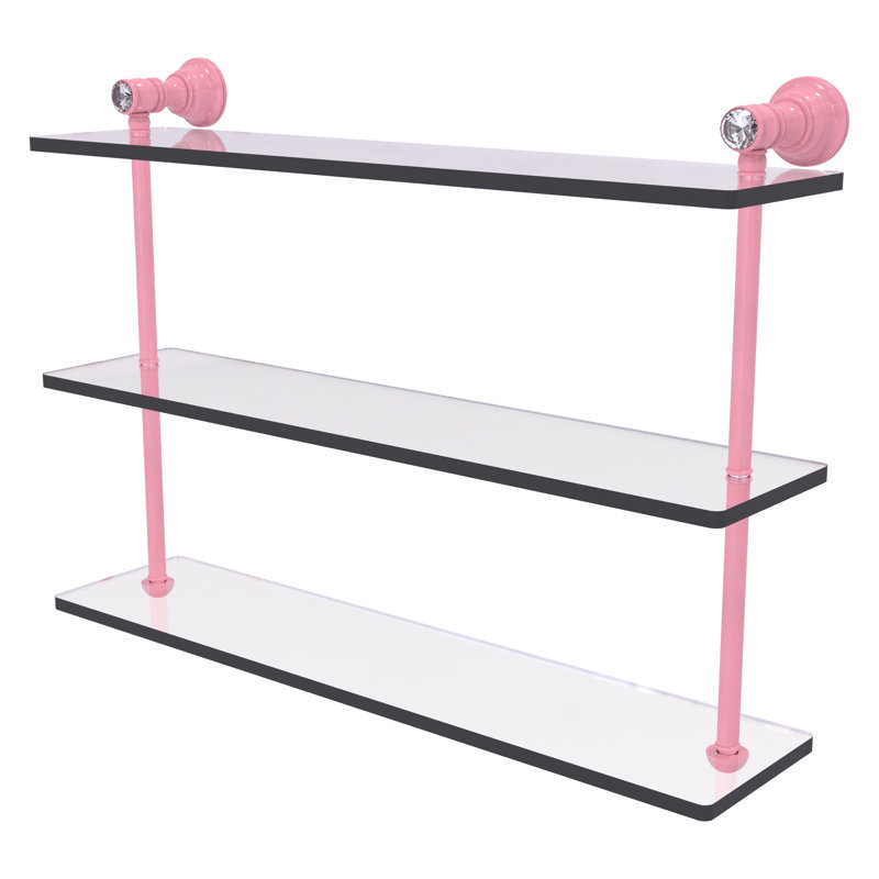 Tablette flottante 3 pièces Carolina, H 16 po x l 22 po x P 5,54 po, Rose
