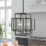 Orona 4 - Light Steel Dimmable Lantern Square / Rectangle Chandelier