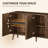 Erommy 4 - Door Accent Cabinet With Adjustable Shelves, 58"W Buffet Cabinet With Sculptural Wave Design For Dining Room, Living Room And Coffee Bar-99753722