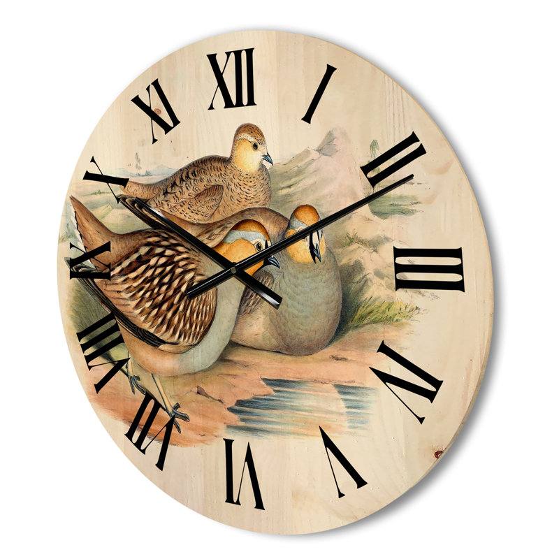 Horloge murale oiseaux en bois III, Moyen