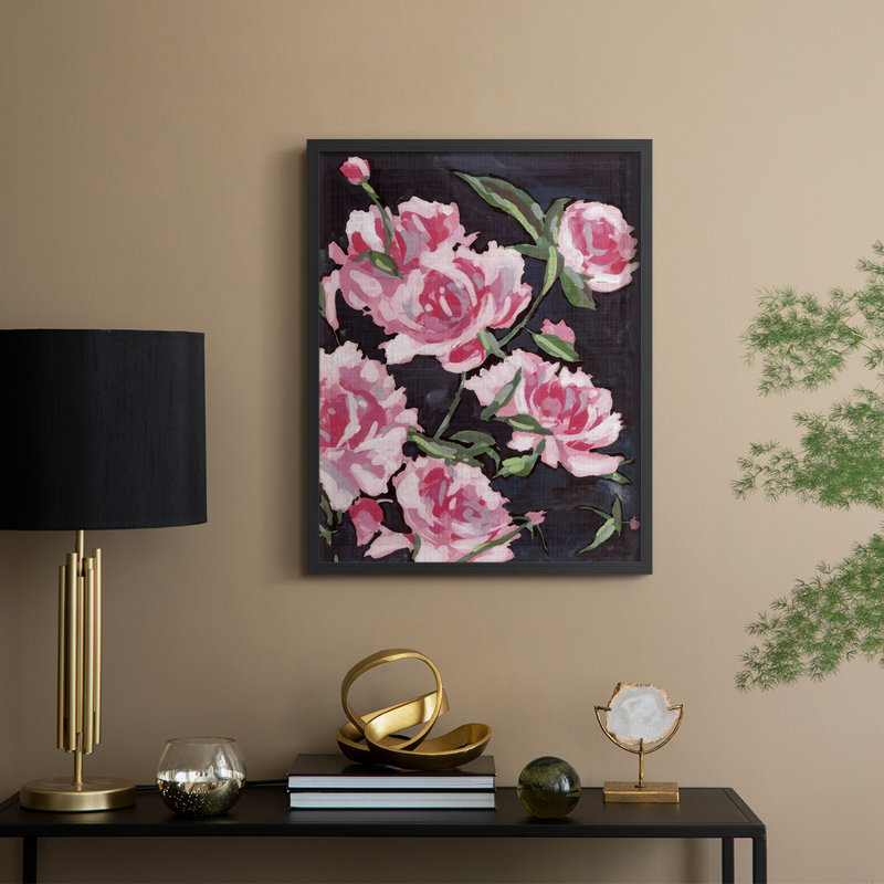 Meer Rosa I, reproduction encadrée - bois massif, H 11 po x l 9 po, Noir