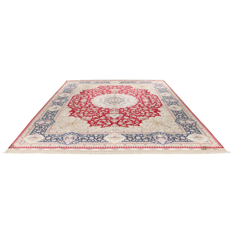 Tapis turc bleu et ivoire 9 x 12