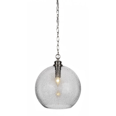 Luminaire suspendu suspendu en forme de chaîne avec verre fumé 13,75 po