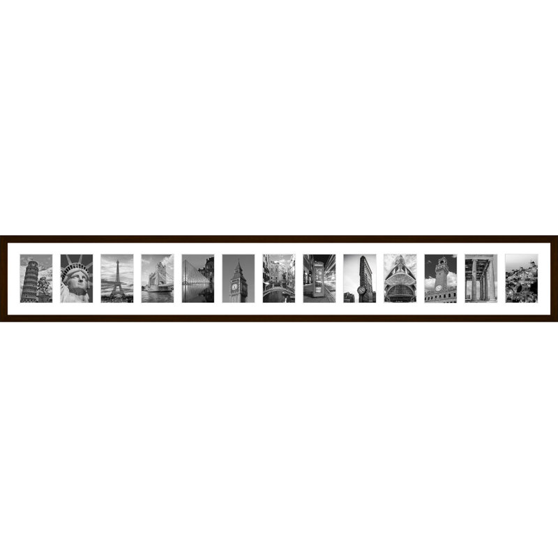 Lamagno Wood Picture Frame with Mat, Dark Brown