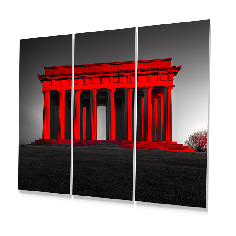 «Red Gray Lincoln», ensemble d'art mural, H 32 po x l 48 po x P 1 po