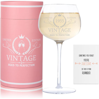 70Th Birthday Gifts For Women, 70Th Birthday Decorations For Women, Unique Gifts For 70 Year Old Woman, 1955 Birthday Wine Glasses For Women, 70Th Bir