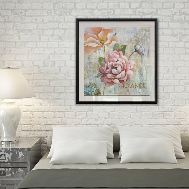 « jardin français », reproduction encadrée, H 30,5 po x l 30,5 po x P 1,5 po