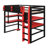 Modern Elevated Bed with Dedicated Workspace, Vertical Side Storage, Comprehensive Bookcase Shelving, and Adjustable RGB Illumination-896613101