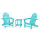 Classic Folding Adirondack 3-Piece Set with Long Island 18" Side Table