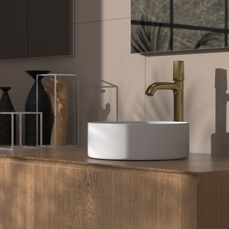 Lavabo vasque circulaire 15 po, Blanc mat