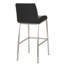 Chaise avec tabouret à dossier plein Drag, chrome, similicuir noir